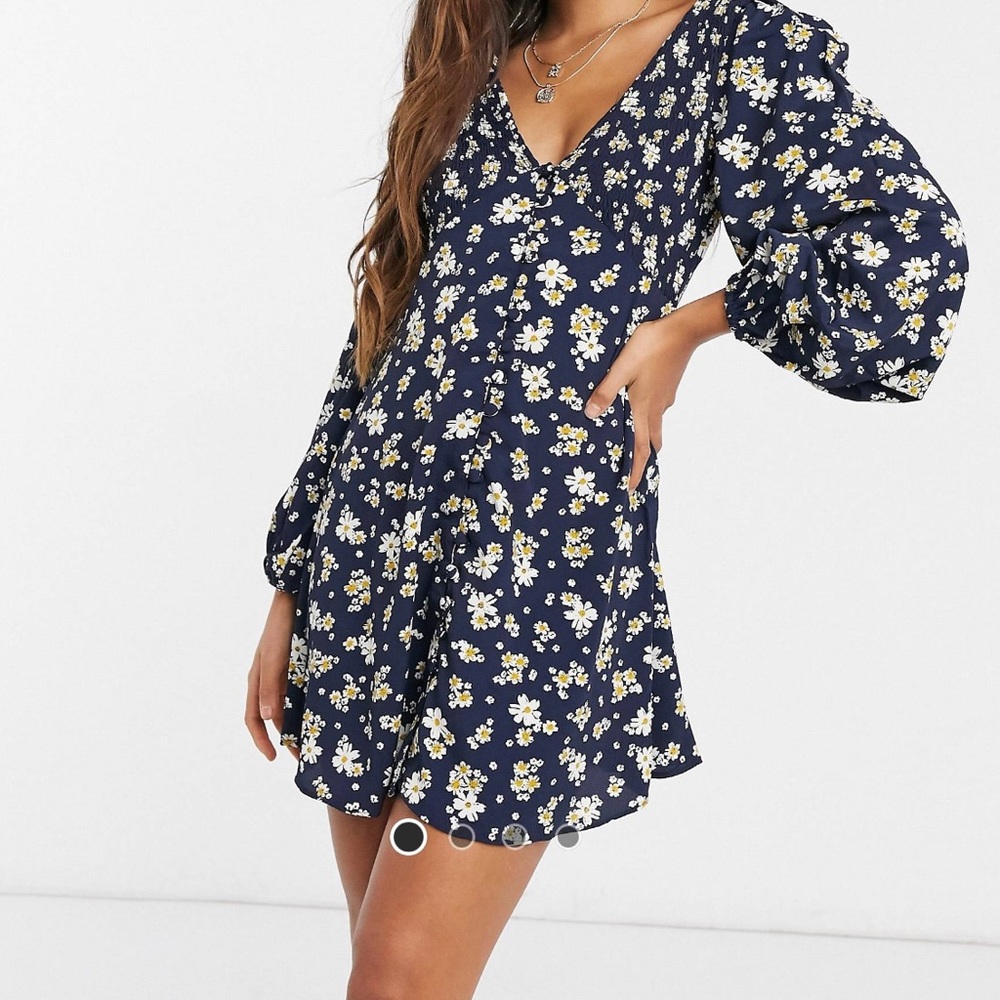 ASOS V neck button dress mini dress